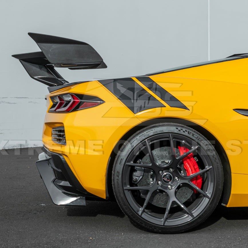 Corvette C8 ZR1 Style CARBON FIBER Rear High Wing Spoiler Bracket