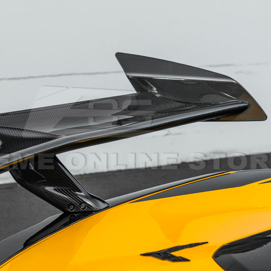 Corvette C8 ZR1 Style CARBON FIBER Rear High Wing Spoiler Bracket