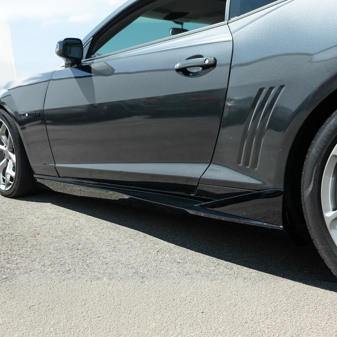 2010-2015 Camaro LT LS SS Performance Track GLOSSY BLACK Side Skirts Rocker Panel