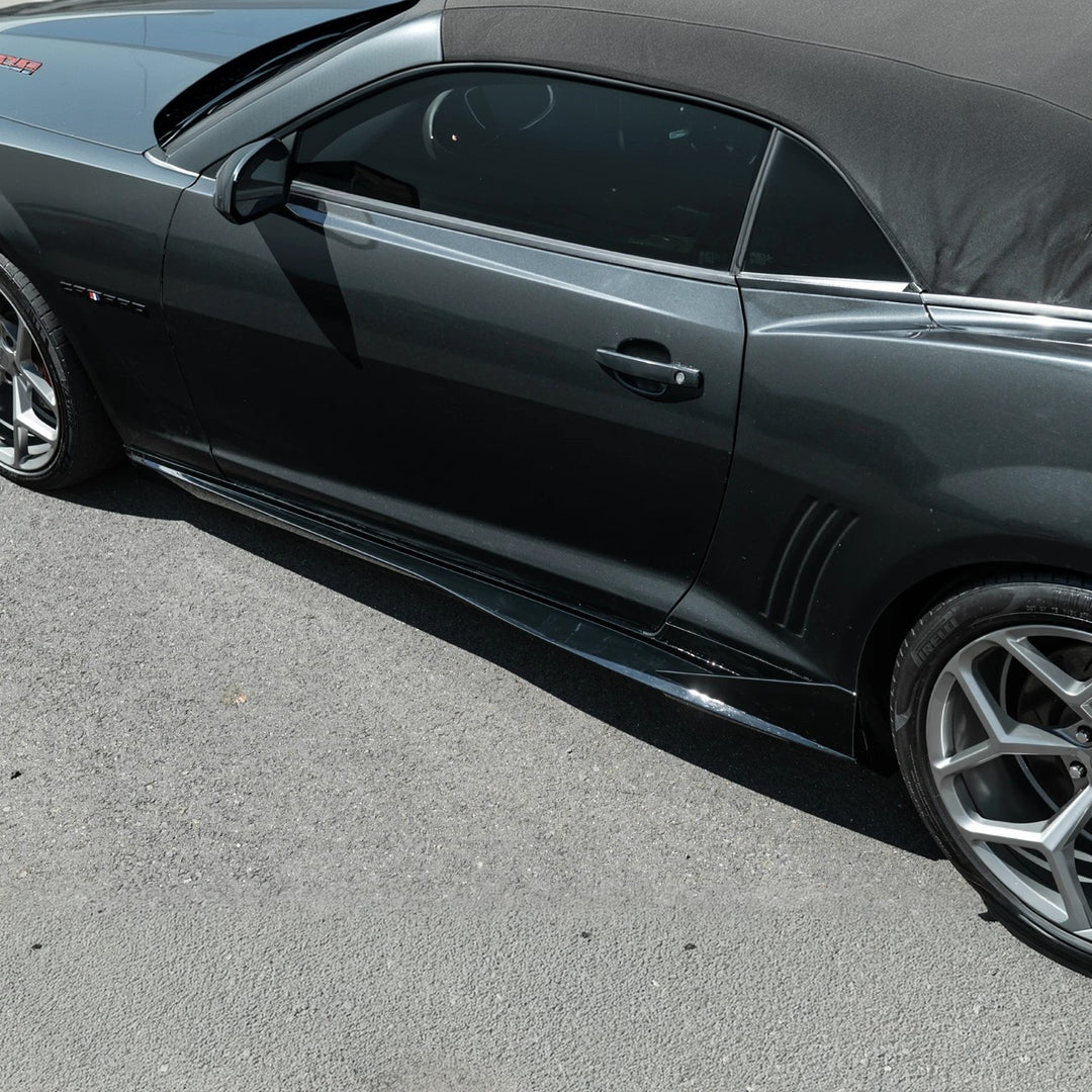 2010-2015 Camaro LT LS SS Performance Track GLOSSY BLACK Side Skirts Rocker Panel