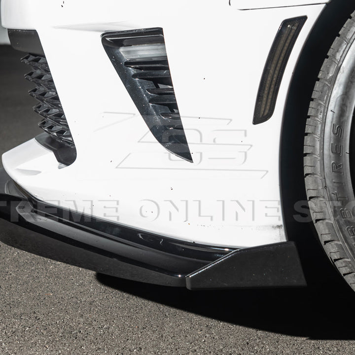 2016-Up Camaro SS | T6 Style Front Lip Splitter w/ Side End Cap