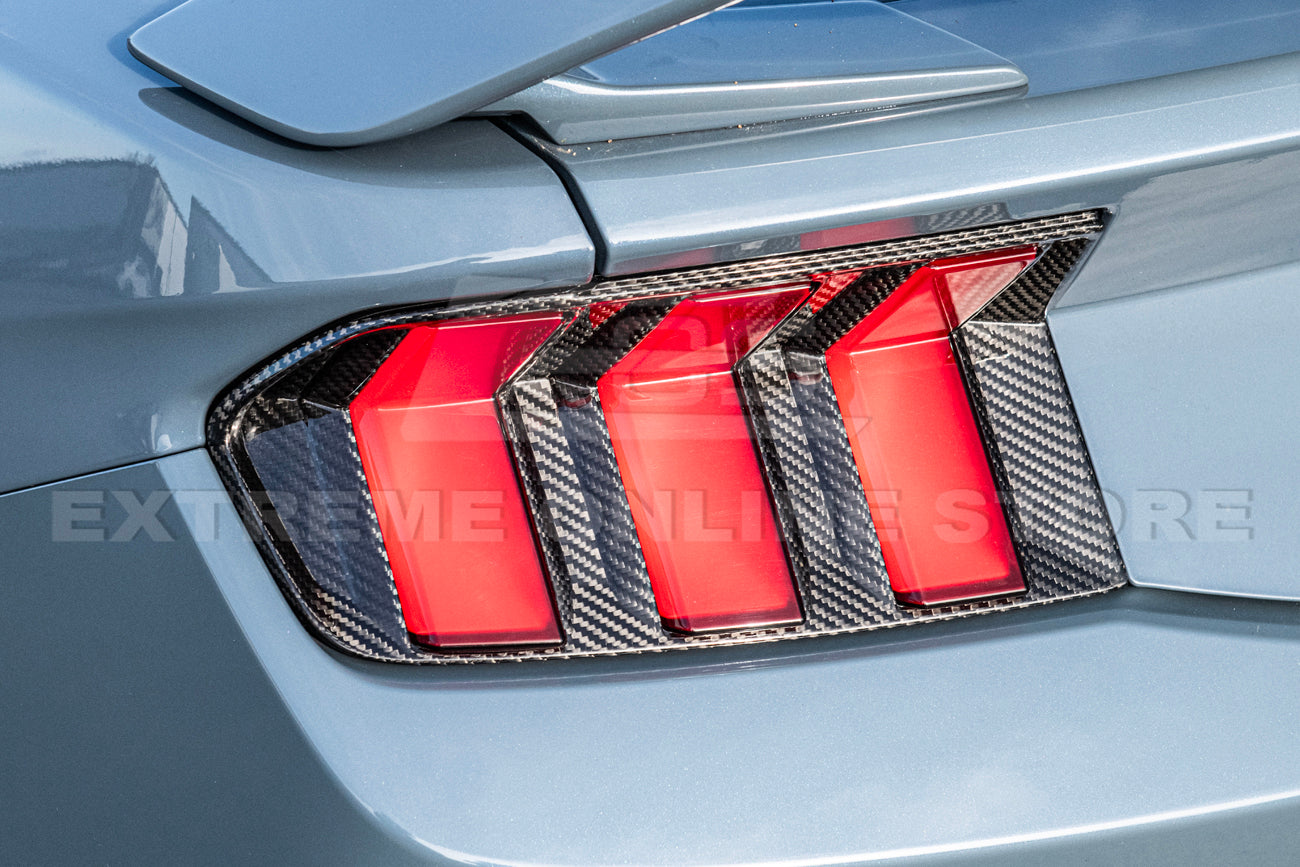 2024-Up Ford Mustang Carbon Fiber Rear Tail Light Trim Bezel Cover