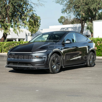 2025-Up Tesla Model Y Track Style 4 Pcs Front Bumper Lip Splitter
