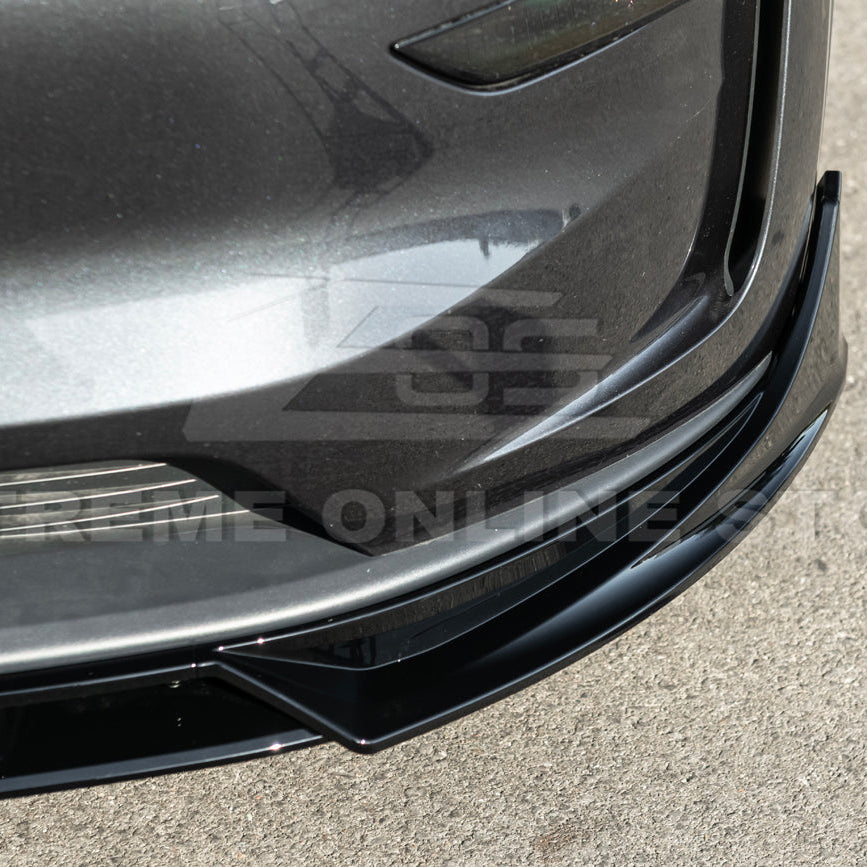 2025-Up Tesla Model Y Track Style 4 Pcs Front Bumper Lip Splitter
