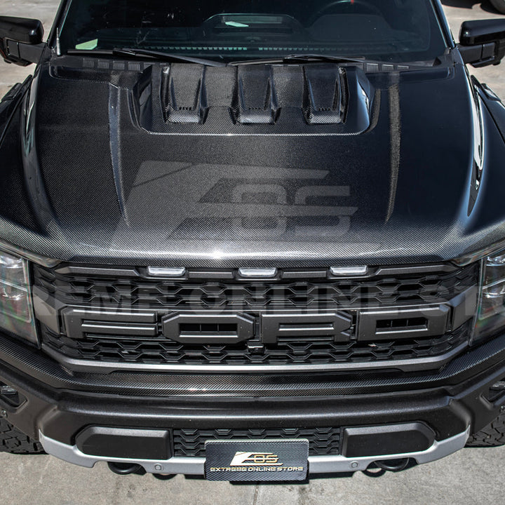 2021-Up F-150 Raptor Carbon Fiber Hood Cover