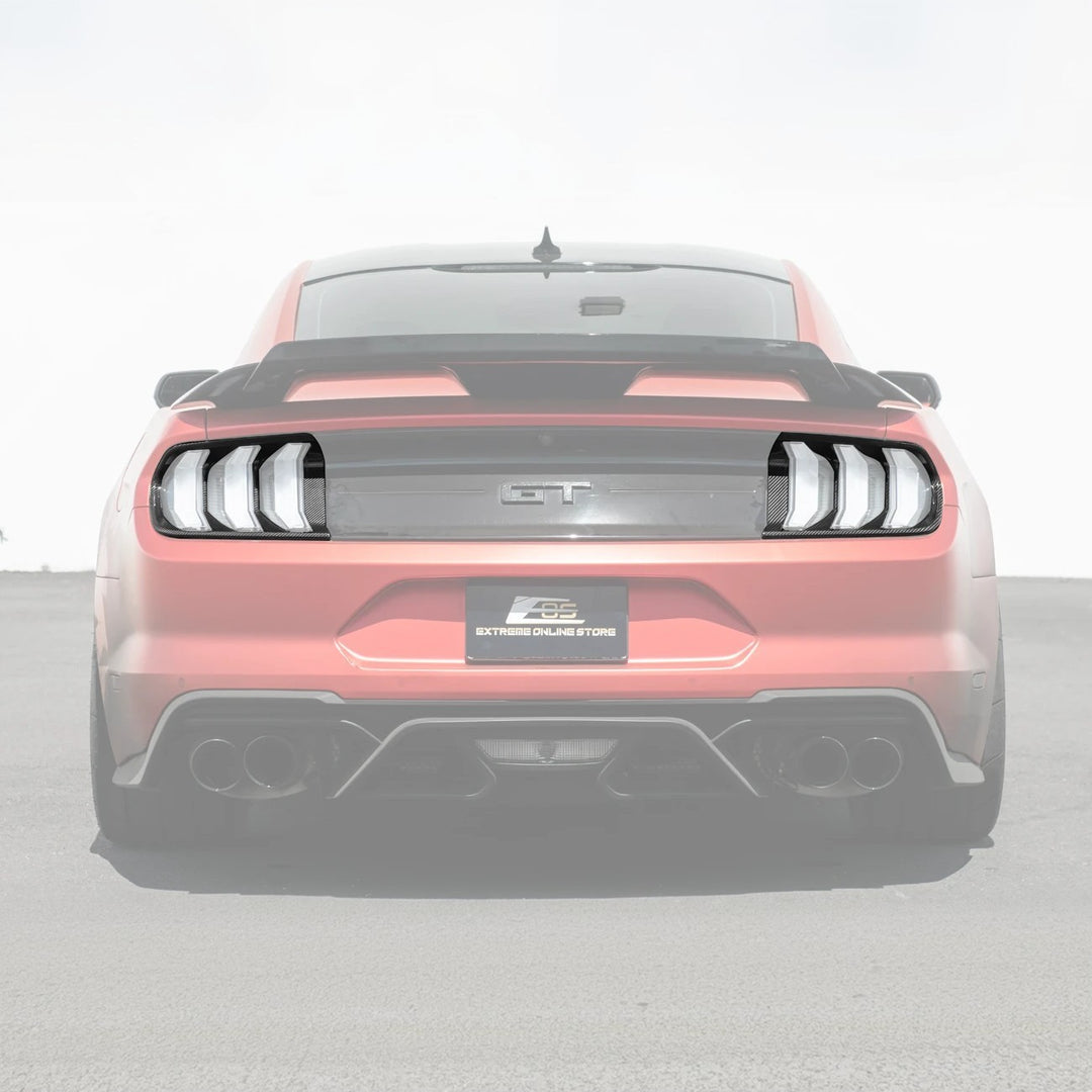 2018-23 Ford Mustang DRY CARBON FIBER Rear Tail Light Trim Bezel Cover Pair