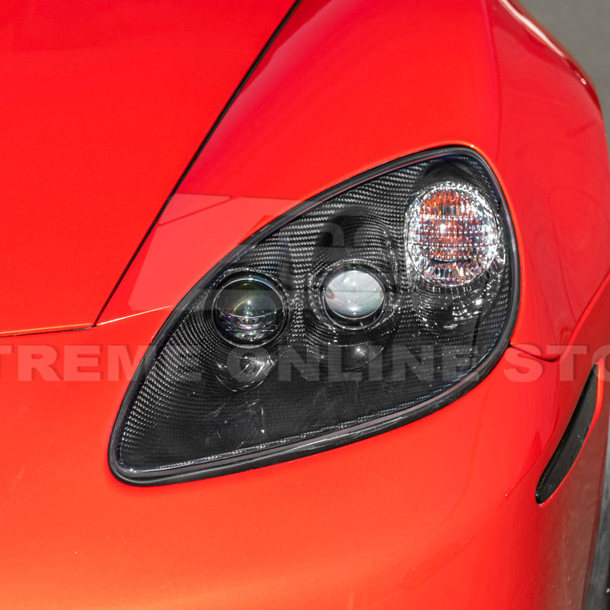 2005-13 Corvette C6 Replacment DRY CARBON FIBER Headlights Housing