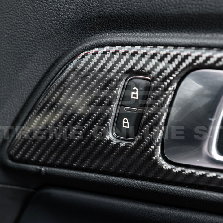 2015-Up Ford Mustang DRY CARBON FIBER Door Handle Panel Cover