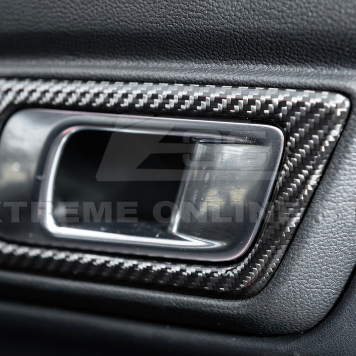 2015-Up Ford Mustang DRY CARBON FIBER Door Handle Panel Cover
