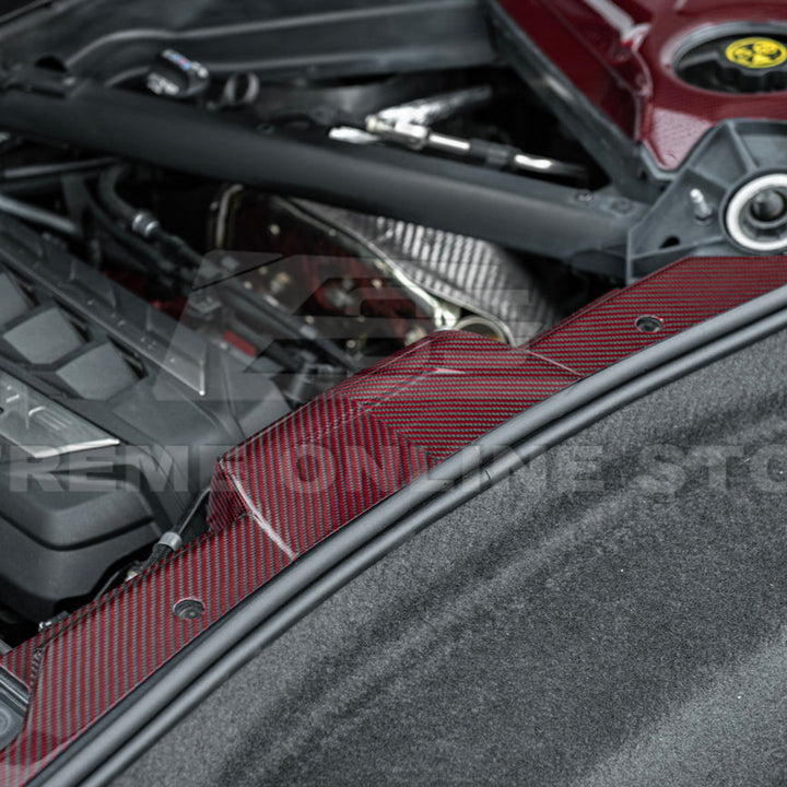 Corvette C8 DRY CARBON FIBER Coupe Engine Bay Panel Cover (3-Pieces Version)