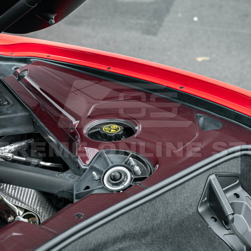 Corvette C8 DRY CARBON FIBER Coupe Engine Bay Panel Cover (3-Pieces Version)