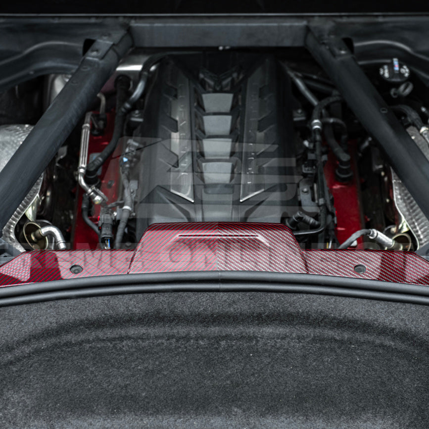 Corvette C8 DRY CARBON FIBER Coupe Engine Bay Panel Cover (3-Pieces Version)