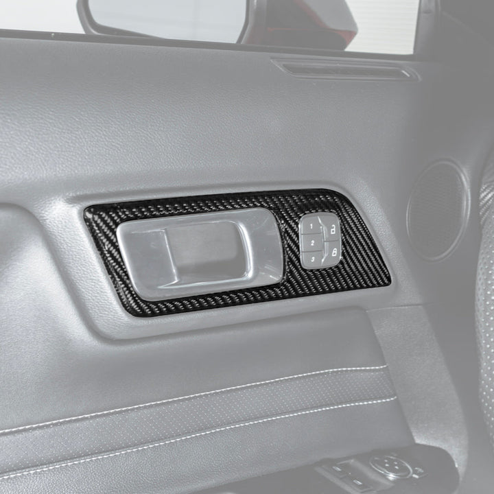 2015-Up Ford Mustang DRY CARBON FIBER Door Handle Panel Cover