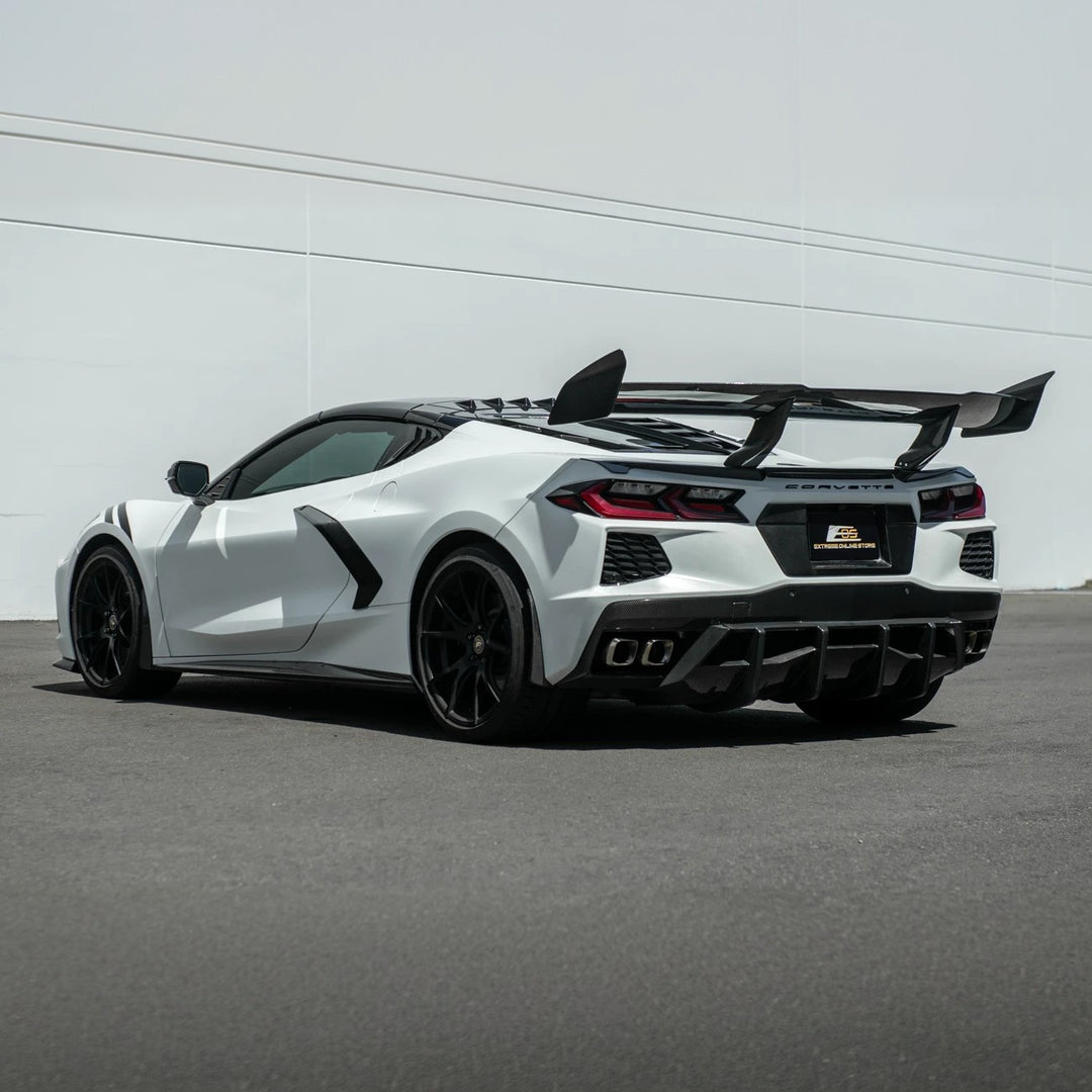 Corvette C8 | ZR1 Style CARBON FLASH Rear Window Vent Louver Cover