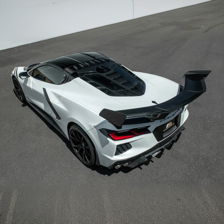 Corvette C8 | ZR1 Style CARBON FLASH Rear Window Vent Louver Cover