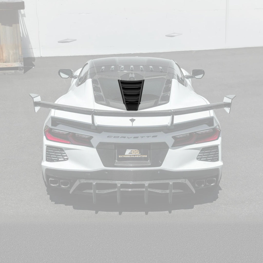 Corvette C8 | ZR1 Style CARBON FLASH Rear Window Vent Louver Cover