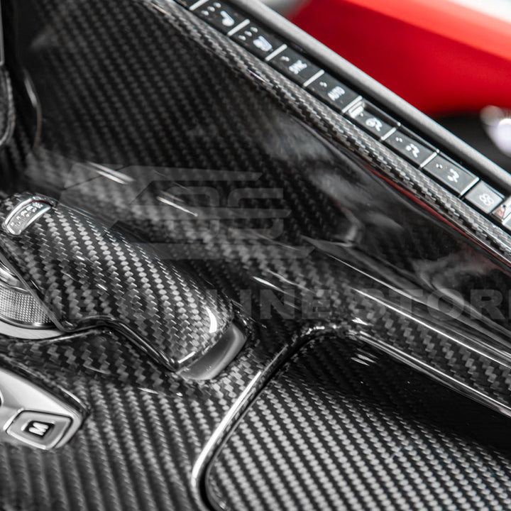 Corvette C8 DRY CARBON FIBER Center Console w/ Switch Trim Cover