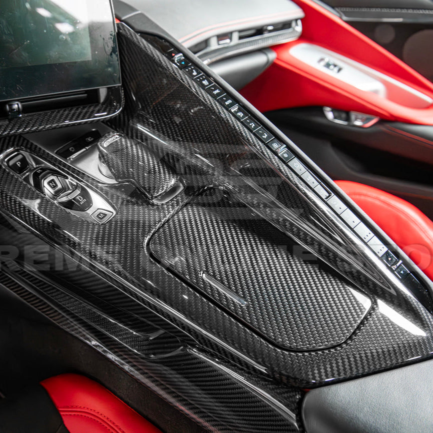 Corvette C8 DRY CARBON FIBER Center Console w/ Switch Trim Cover