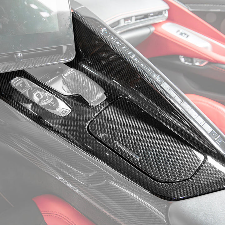 Corvette C8 DRY CARBON FIBER Center Console w/ Switch Trim Cover