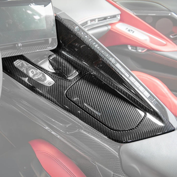Corvette C8 DRY CARBON FIBER Center Console w/ Switch Trim Cover