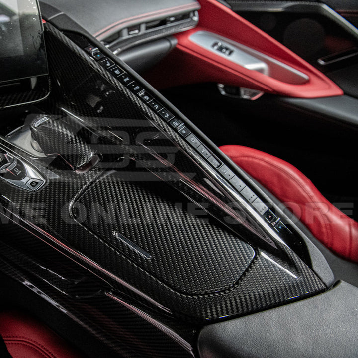Corvette C8 DRY CARBON FIBER Center Console w/ Switch Trim Cover
