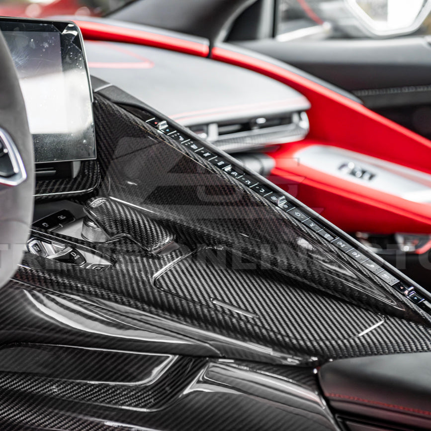 Corvette C8 DRY CARBON FIBER Center Console w/ Switch Trim Cover