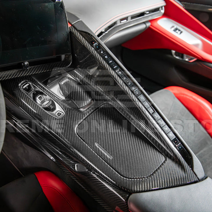 Corvette C8 DRY CARBON FIBER Center Console w/ Switch Trim Cover