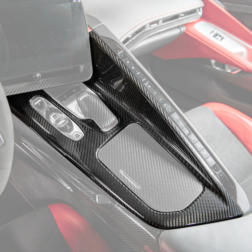 Corvette C8 DRY CARBON FIBER Center Console w/ Switch Trim Cover