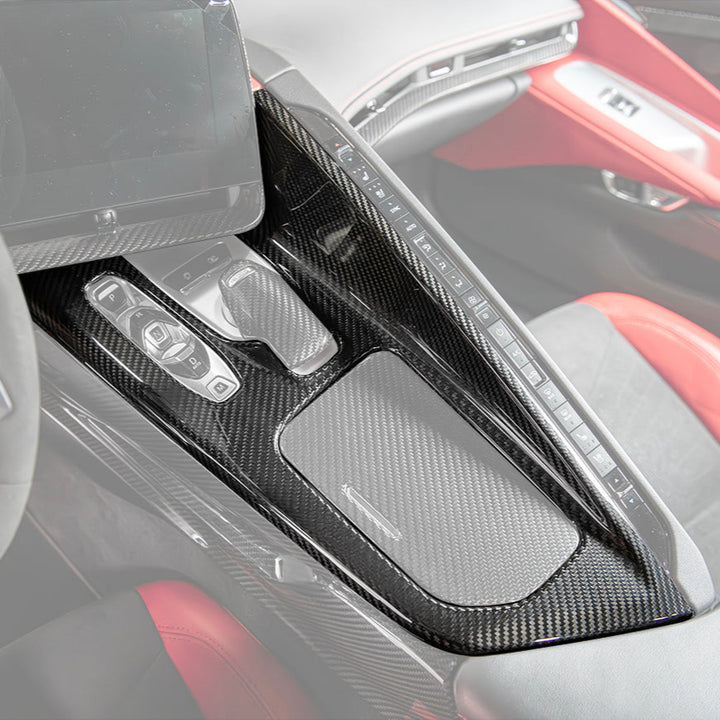 Corvette C8 DRY CARBON FIBER Center Console w/ Switch Trim Cover