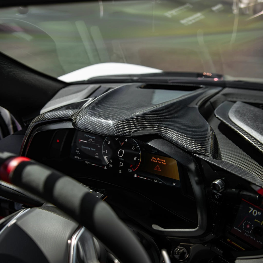 2020-25 Corvette C8 | DRY CARBON FIBER Replacement Upper Dash Instrument Panel