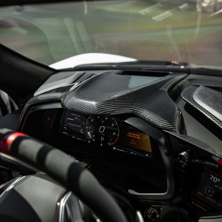 2020-25 Corvette C8 | DRY CARBON FIBER Replacement Upper Dash Instrument Panel