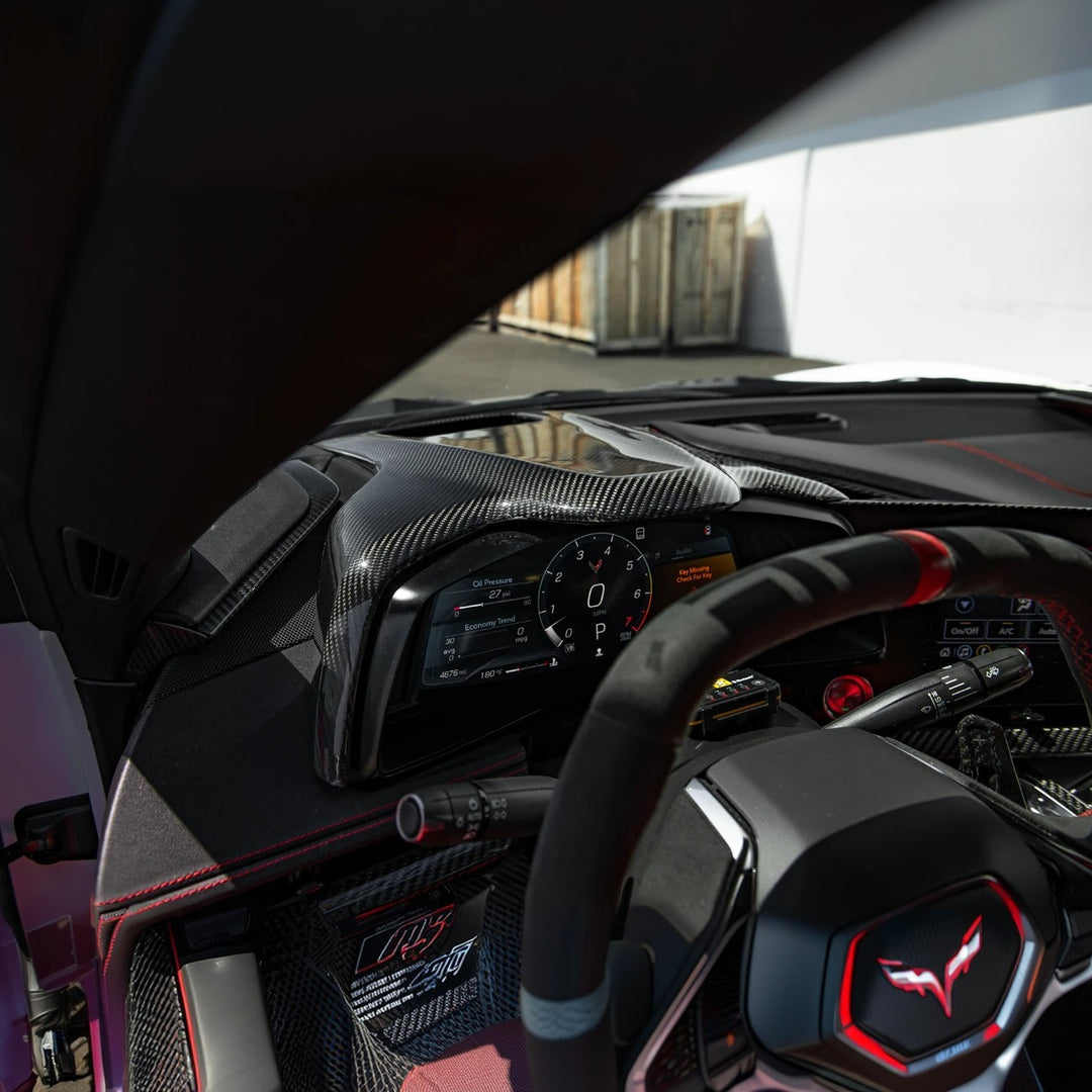 2020-25 Corvette C8 | DRY CARBON FIBER Replacement Upper Dash Instrument Panel