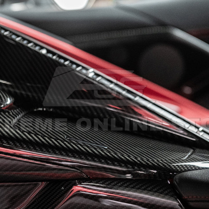 Corvette C8 DRY CARBON FIBER Center Console w/ Switch Trim Cover