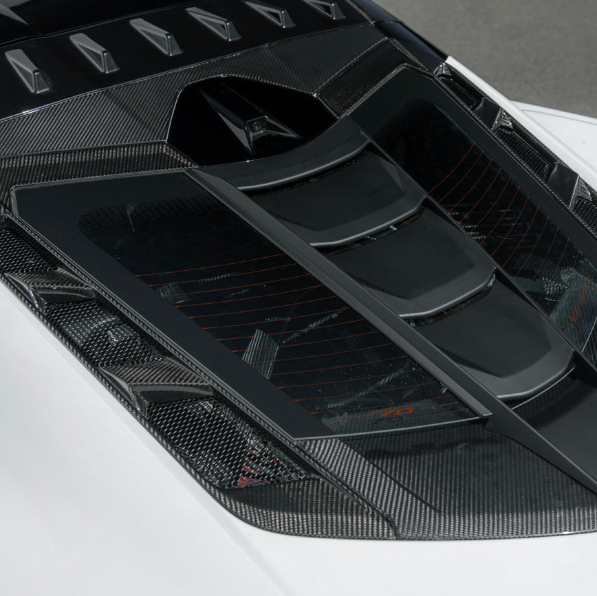 Corvette C8 | ZR1 Style CARBON FLASH Rear Window Vent Louver Cover