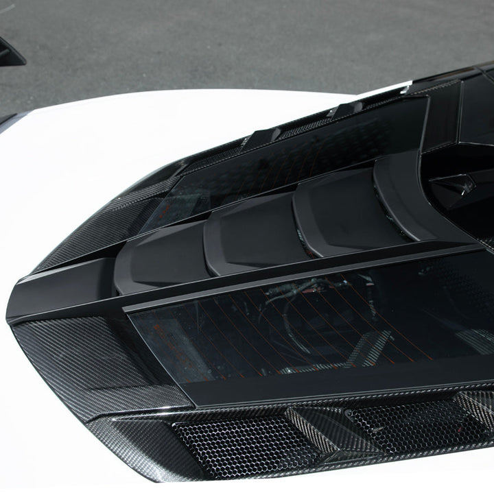 Corvette C8 | ZR1 Style CARBON FLASH Rear Window Vent Louver Cover