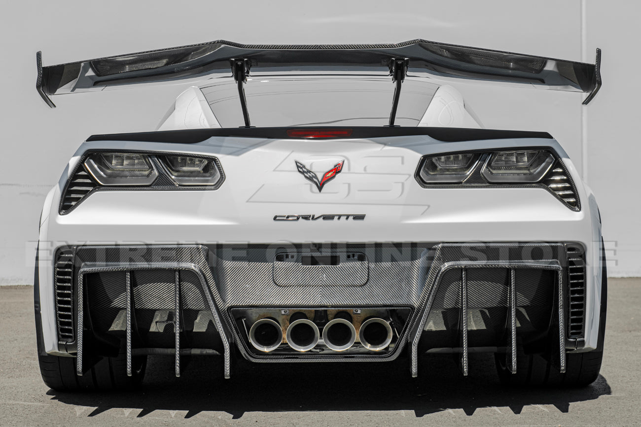 Corvette C7 Track Package Carbon Fiber Rear Bumper Finned Diffuser
