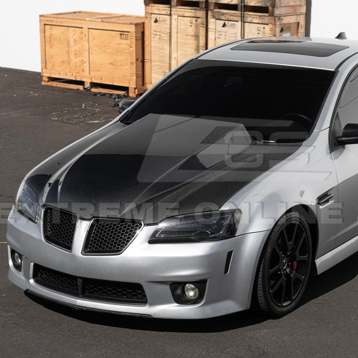 2008-09 Pontiac G8 CARBON FIBER Replacement Front Bumper Cowl Hood Cover outlet C-10 HOOD-943-BKCF-C-10