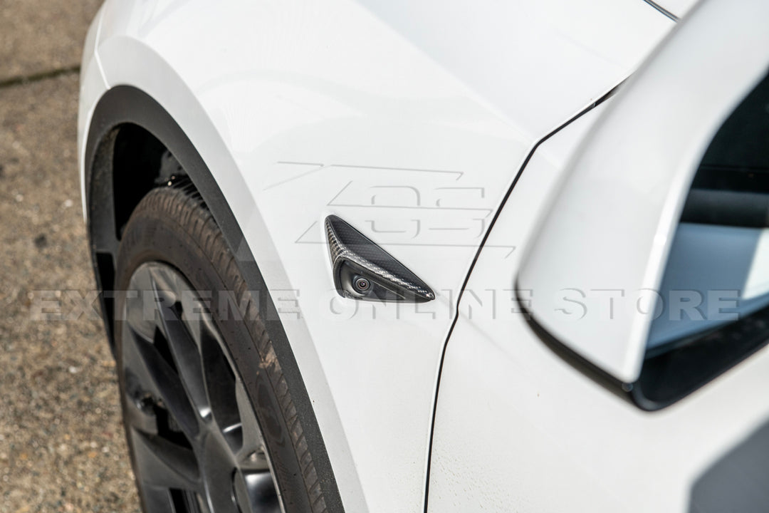 2020-23 Tesla Model 3 &amp; 20-24 Y Carbon Fiber Exterior Door Camera Covers