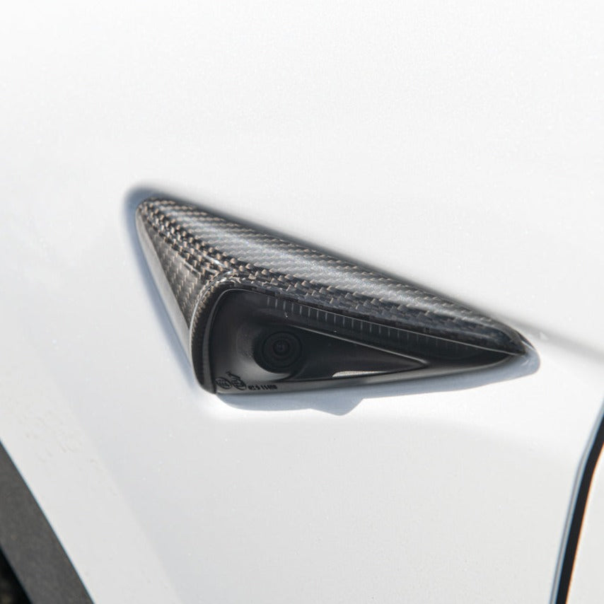 2020-23 Tesla Model 3 &amp; 20-24 Y Carbon Fiber Exterior Door Camera Covers