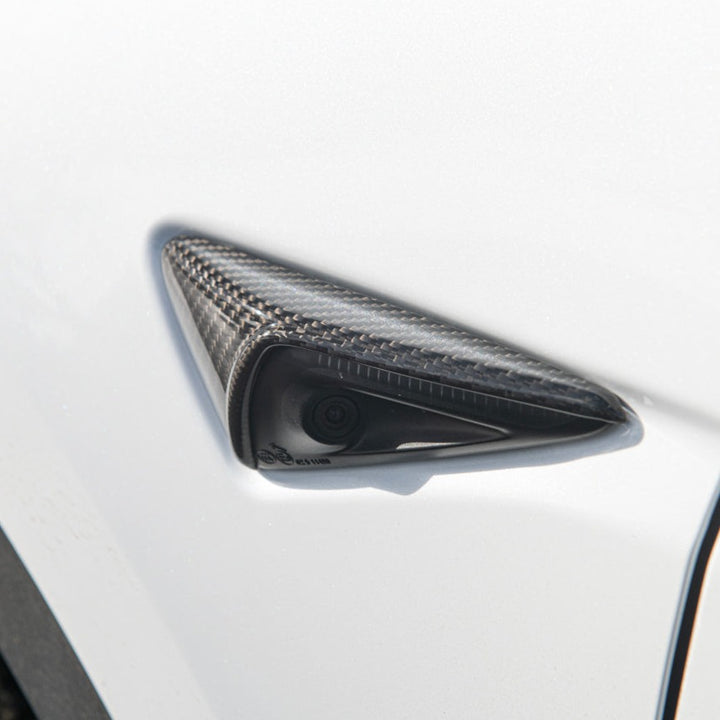 2020-23 Tesla Model 3 &amp; 20-24 Y Carbon Fiber Exterior Door Camera Covers