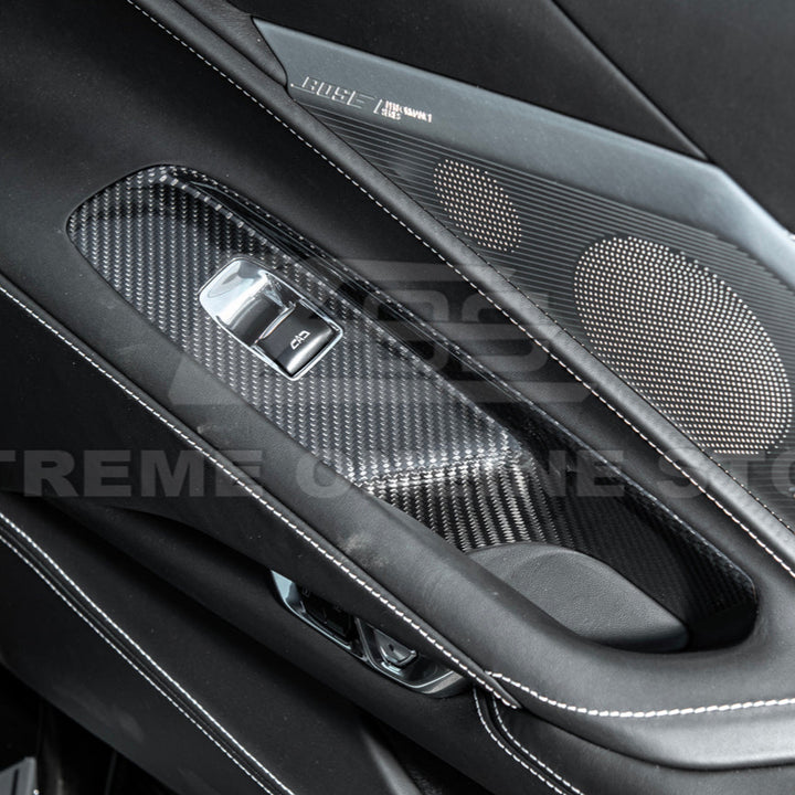 Corvette C8 Coupe DRY CARBON FIBER Side Window Switch Control Panel Cover