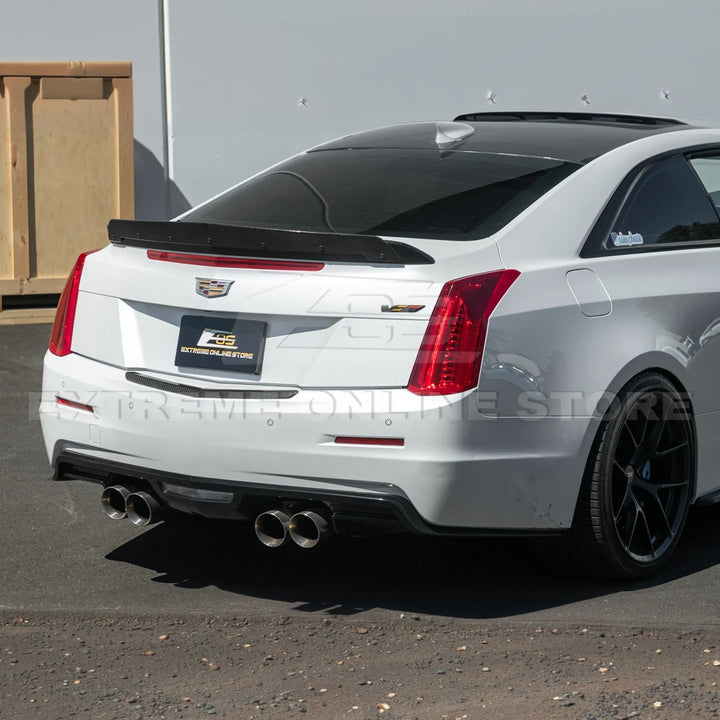 2015-19 Cadillac ATS ATS-V Coupe DRY CARBON FIBER Rear Trunk Applique Insert Trim