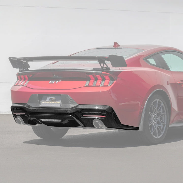 2024+ Ford Mustang GT Style Dry Carbon Fiber Rear Bumper Diffuser