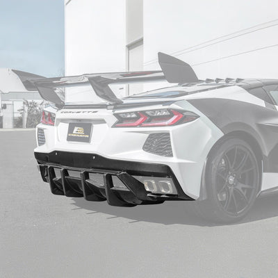 2020-Up Corvette C8 Rear Bumper Diffuser Quad Exit