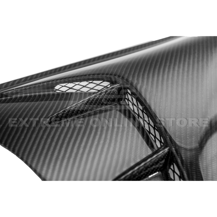 2022-Up Honda Civic | JDM Varis Style CARBON FIBER Front Vented Hood w/ Fender