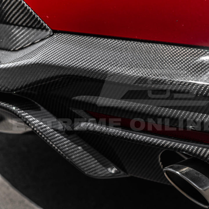 2024+ Ford Mustang GT Style Dry Carbon Fiber Rear Bumper Diffuser
