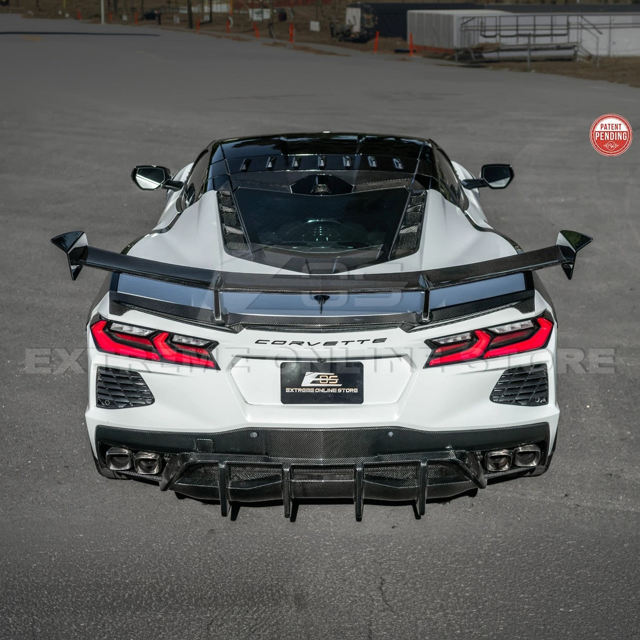 Corvette C8 ZR1 Style CARBON FIBER Rear High Wing Spoiler Bracket