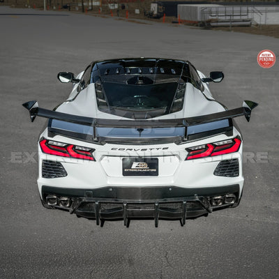 Corvette C8 ZR1 Style CARBON FIBER Rear High Wing Spoiler Bracket
