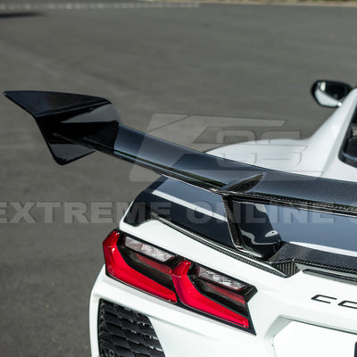 Corvette C8 ZR1 Style CARBON FIBER Rear High Wing Spoiler Bracket