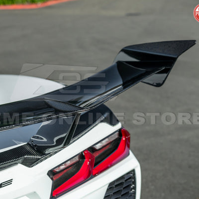 Corvette C8 ZR1 Style CARBON FIBER Rear High Wing Spoiler Bracket